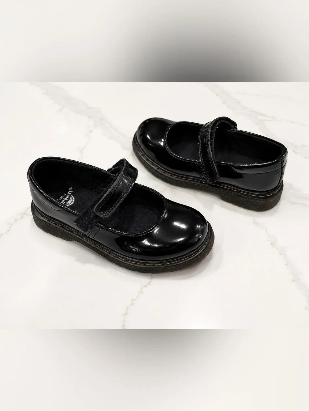 Dr. Martens Black Patent Mary Jane Kids Shoes